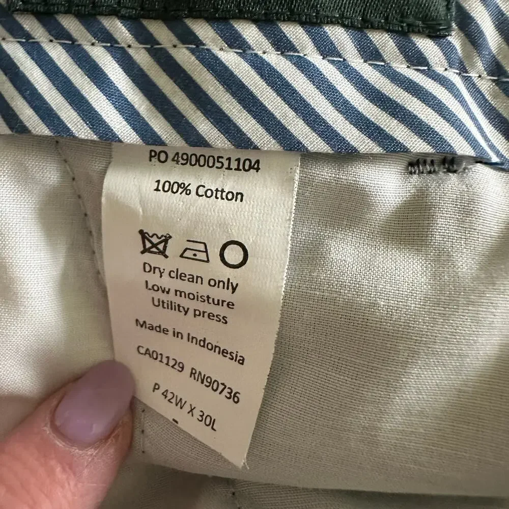 Lauren Ralph Lauren Corduroy Chino Pants Trousers Straight Navy Men's 42x30